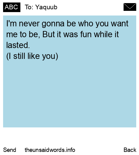 unsent message to Yaquub