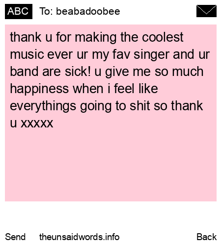unsent message to beabadoobee
