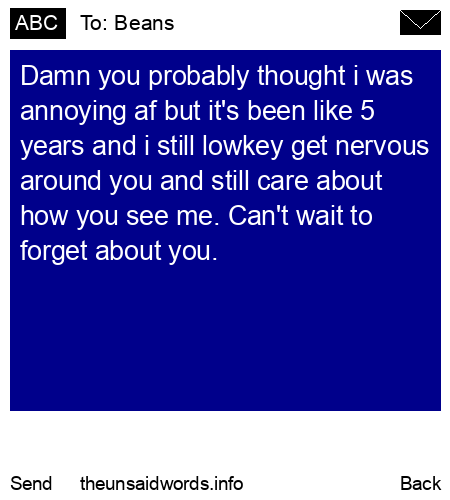 unsent message to Beans
