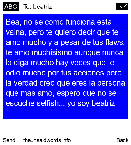 unsent message to beatriz