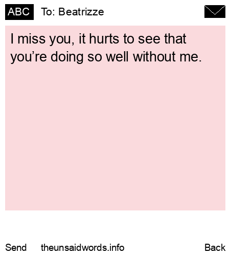 unsent message to Beatrizze 
