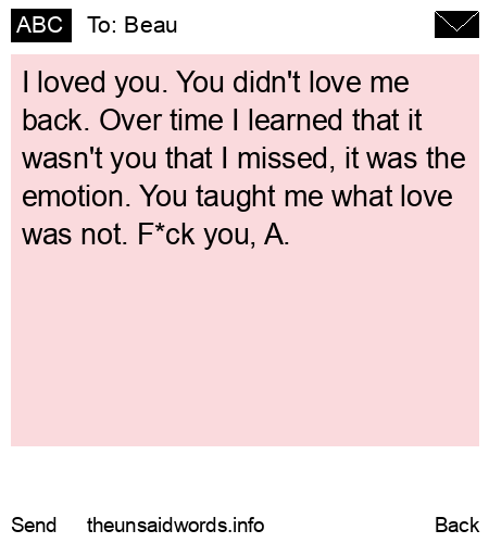 unsent message to Beau