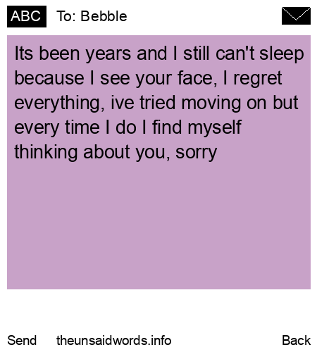 unsent message to Bebble