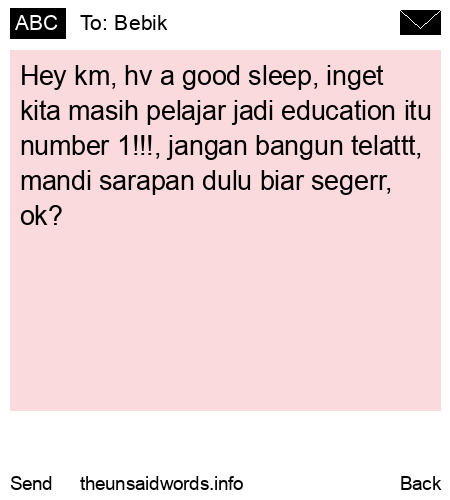 unsent message to Bebik