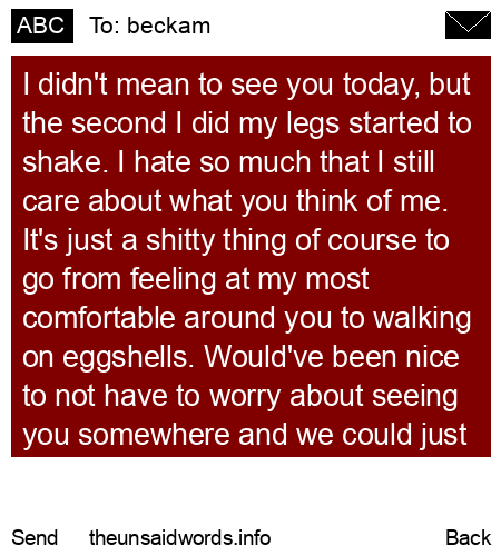 unsent message to beckam