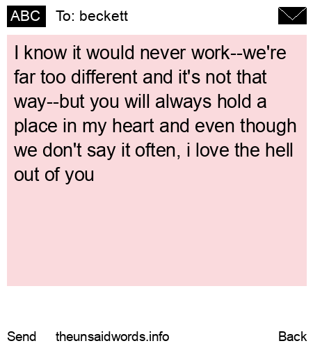 unsent message to beckett