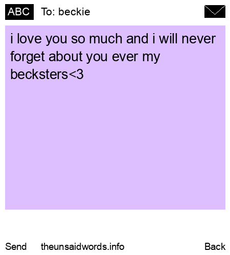 unsent message to beckie