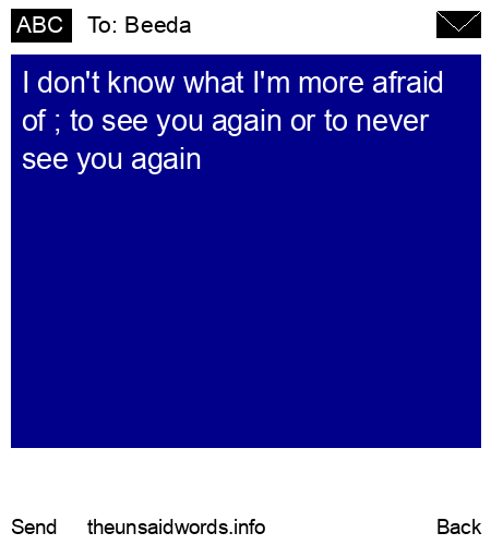 unsent message to Beeda
