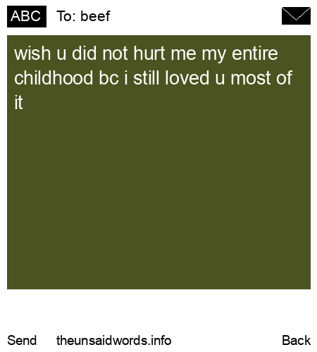 unsent message to beef
