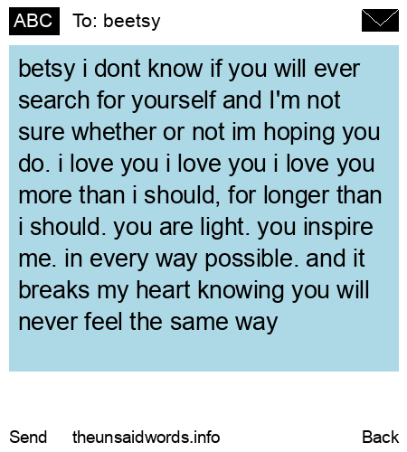 unsent message to beetsy