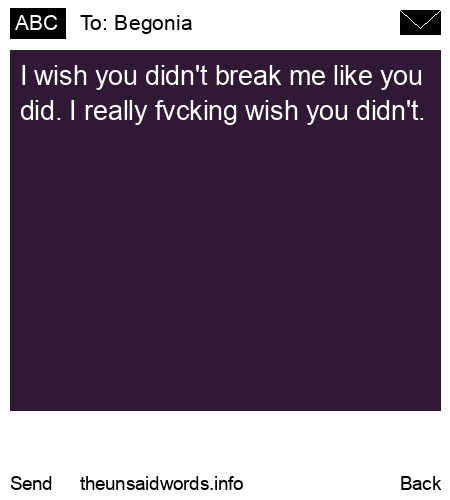 unsent message to Begonia