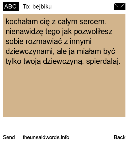 unsent message to bejbiku