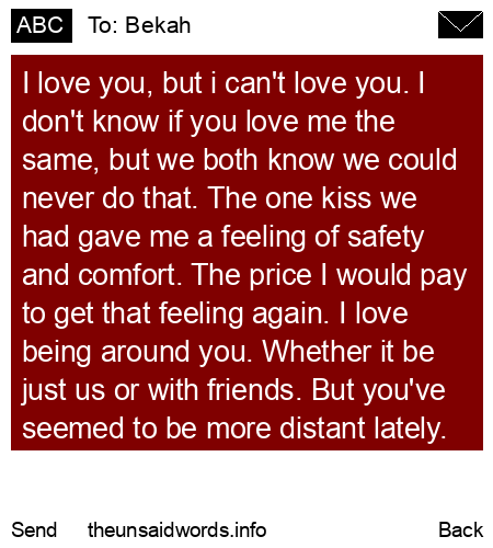 unsent message to Bekah