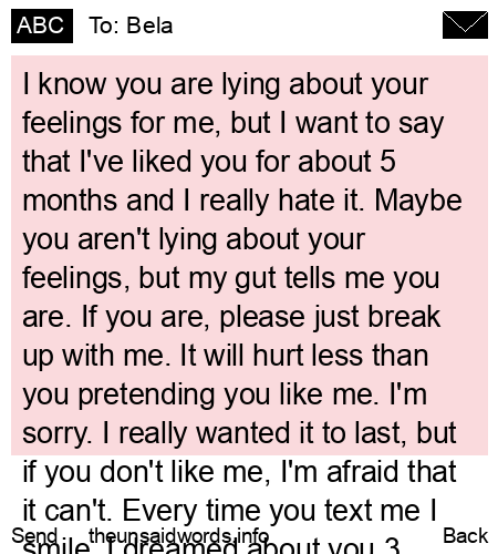 unsent message to Bela