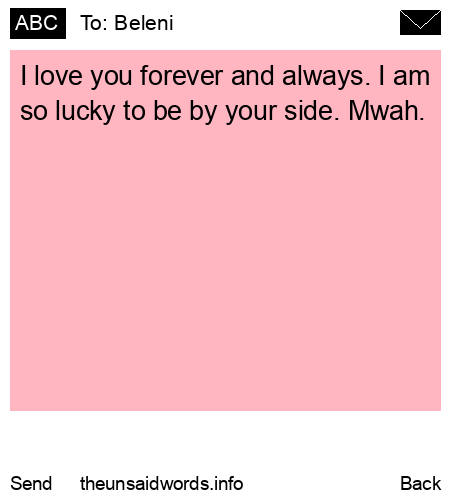 unsent message to Beleni
