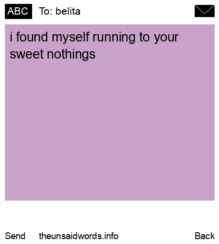 unsent message to belita