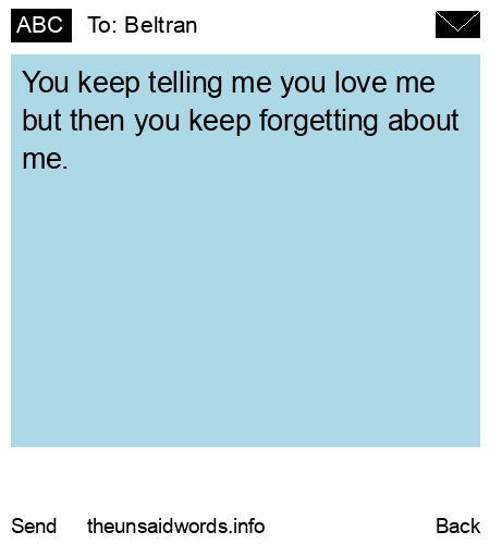 unsent message to Beltran