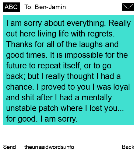 unsent message to Ben-Jamin
