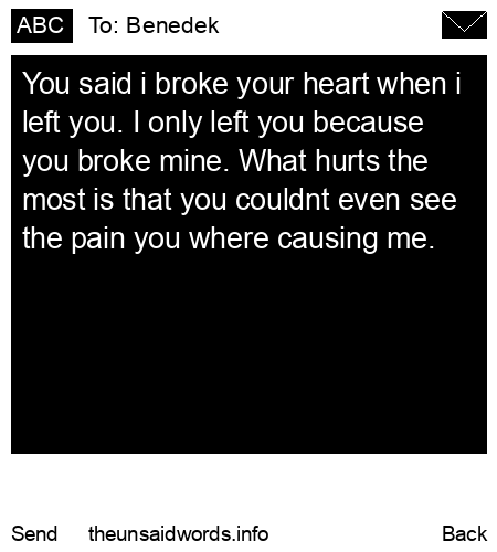 unsent message to Benedek