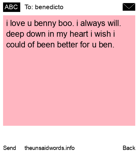 unsent message to benedicto