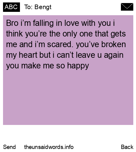 unsent message to Bengt