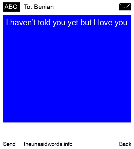 unsent message to Benian