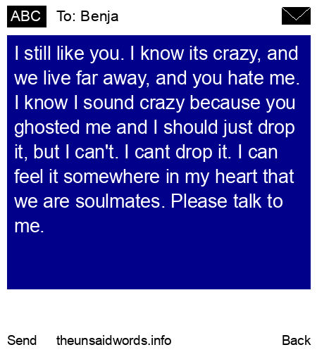 unsent message to Benja