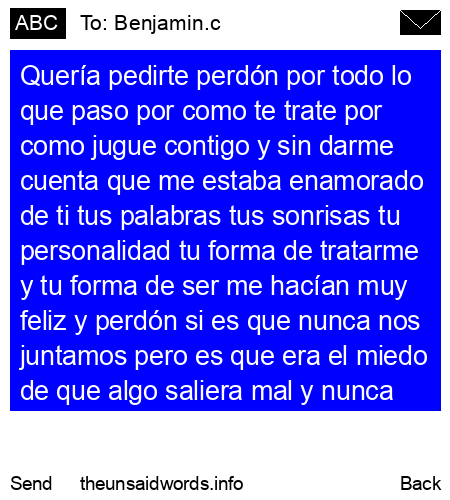 unsent message to Benjamin.c