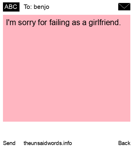 unsent message to benjo