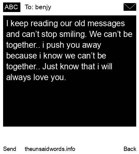unsent message to benjy