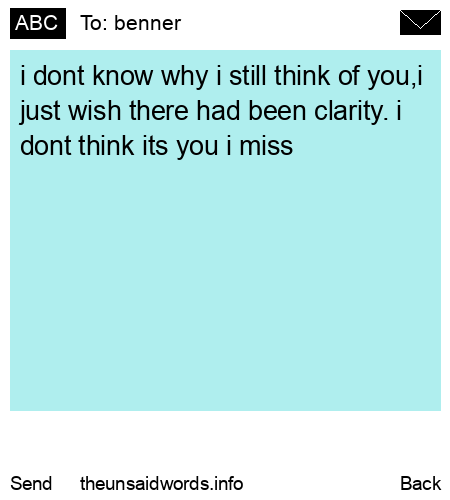 unsent message to benner