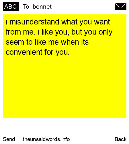 unsent message to bennet