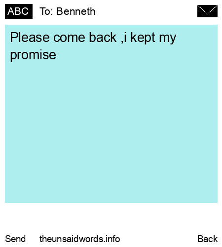 unsent message to Benneth