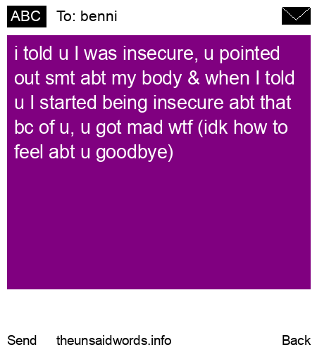 unsent message to benni