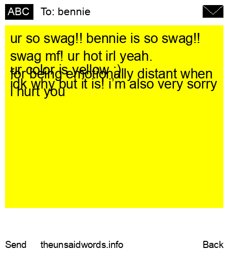 unsent message to bennie