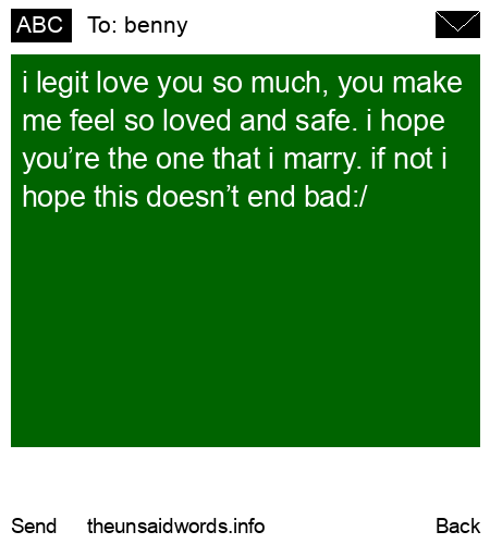 unsent message to benny