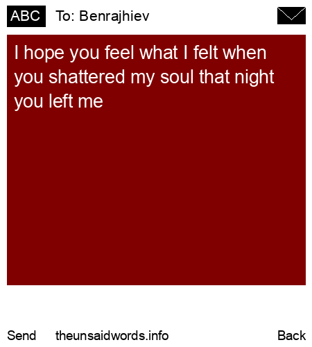 unsent message to Benrajhiev