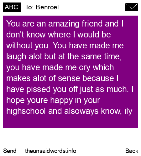 unsent message to Benroel