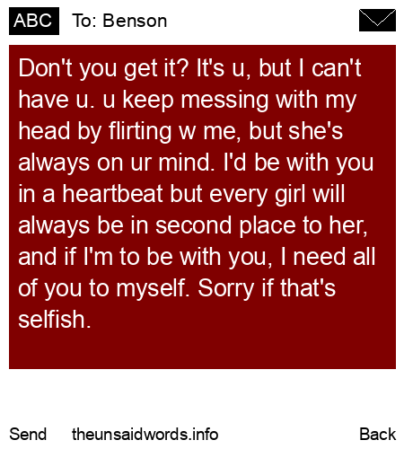 unsent message to Benson