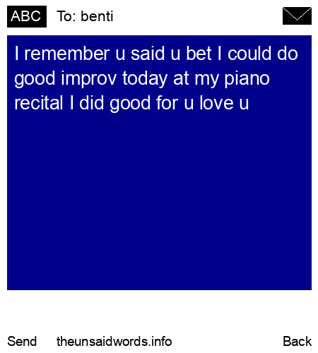 unsent message to benti 