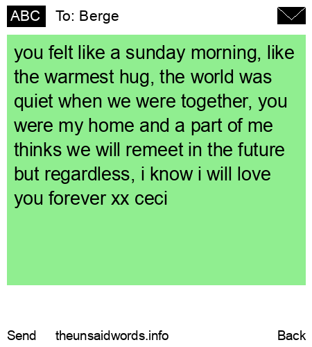 unsent message to Berge