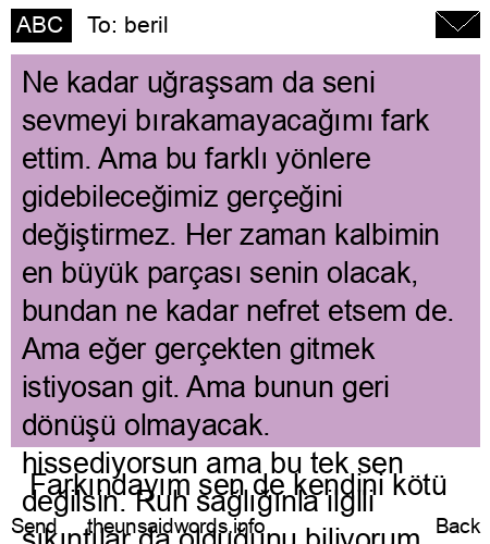 unsent message to beril