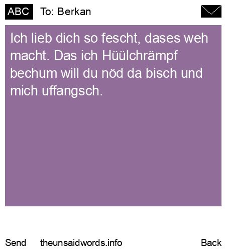 unsent message to Berkan