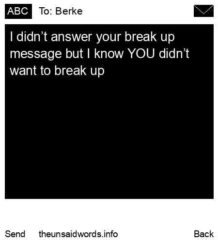 unsent message to Berke