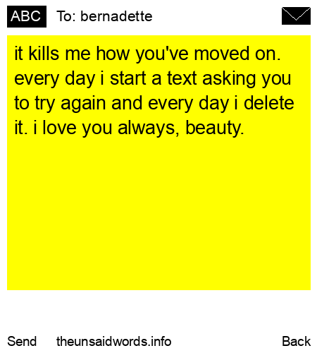 unsent message to bernadette