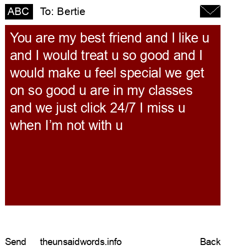 unsent message to Bertie