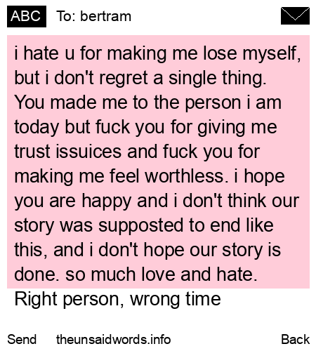 unsent message to bertram
