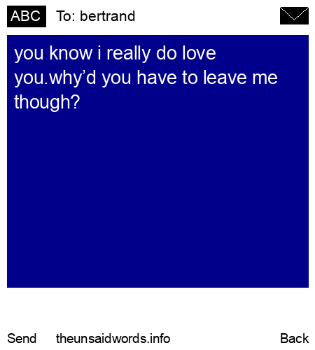 unsent message to bertrand