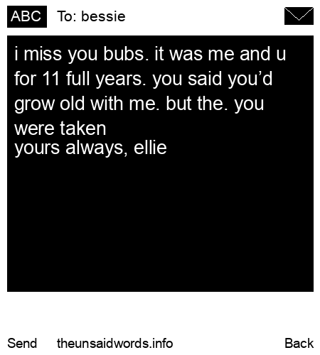 unsent message to bessie