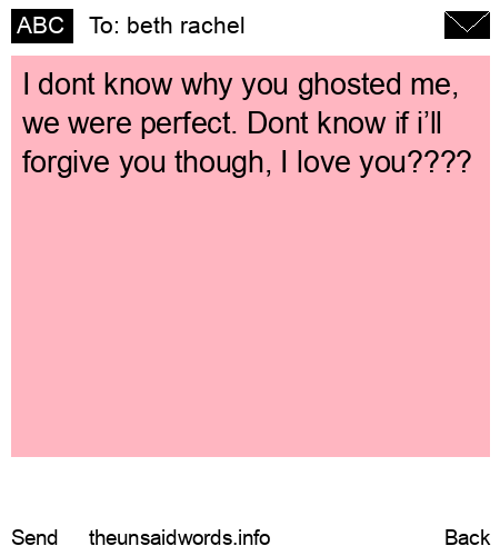 unsent message to beth rachel